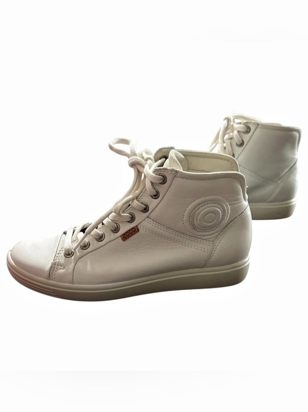 ECCO Soft 7 White Leather High Top Sneakers 36 / US 5